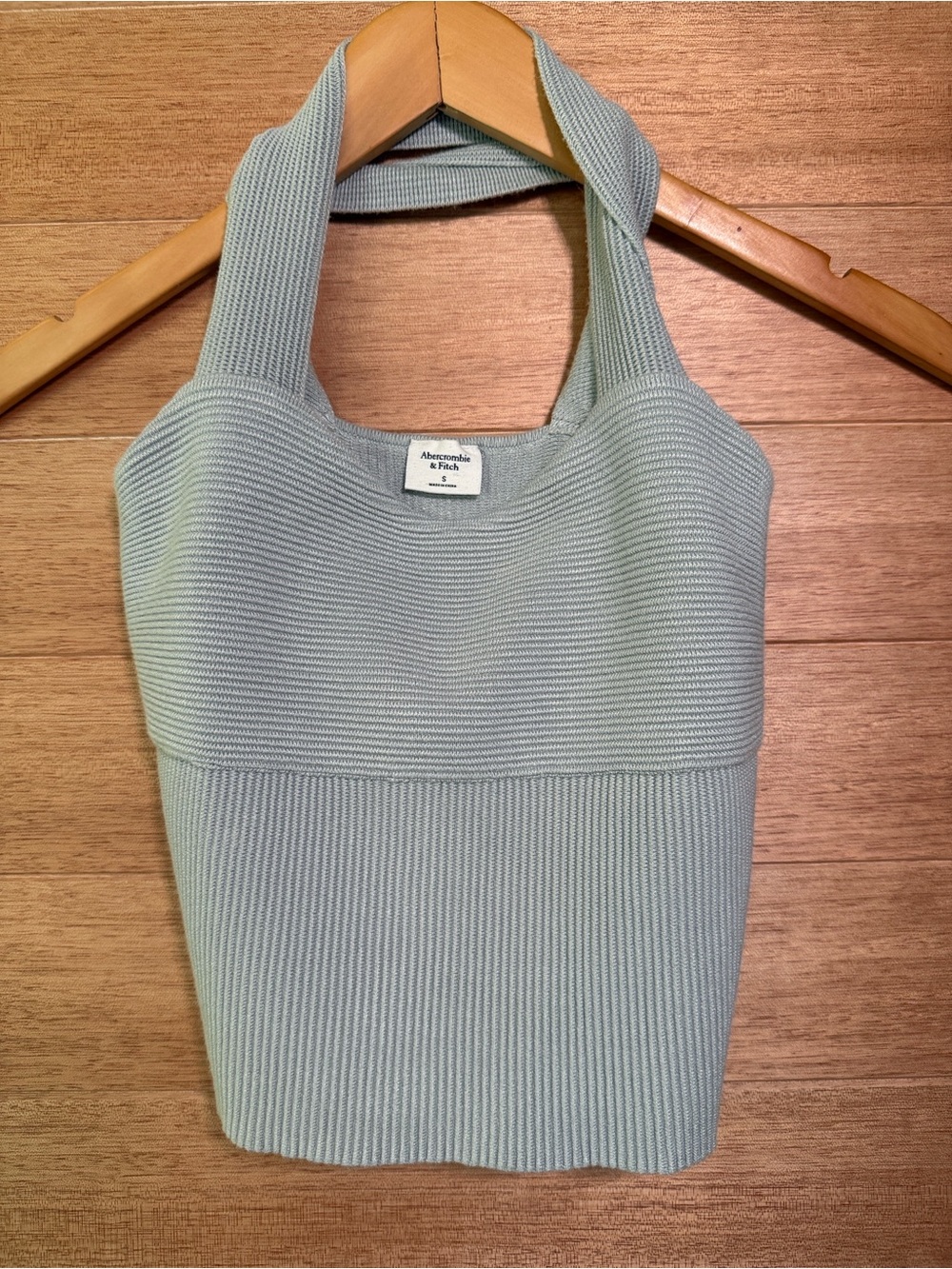 Abercrombie & Fitch Ottoman Light Sage Ribbed Criss Cross Knit Top - Size Small